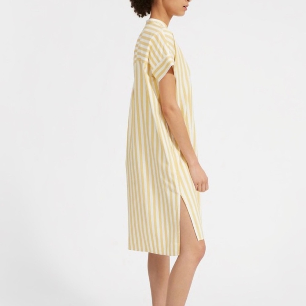 Everlane Cotton Popover Striped Midi Shirt Dress Size 4 Preppy Boxy Office - Picture 6 of 12